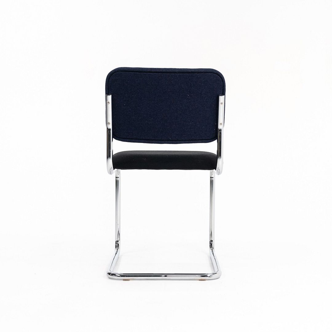 2019 Cesca Armless Side Chair, 51C by Marcel Breuer for Knoll in Chrome with Blue / Grey Fabric 3x Available