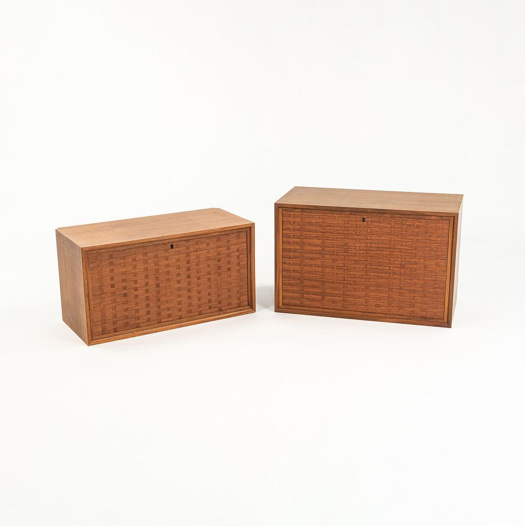 SOLD 1960s Royal System Walnut Basketweave Modular Cabinets by Poul Cadovius 2x Avail