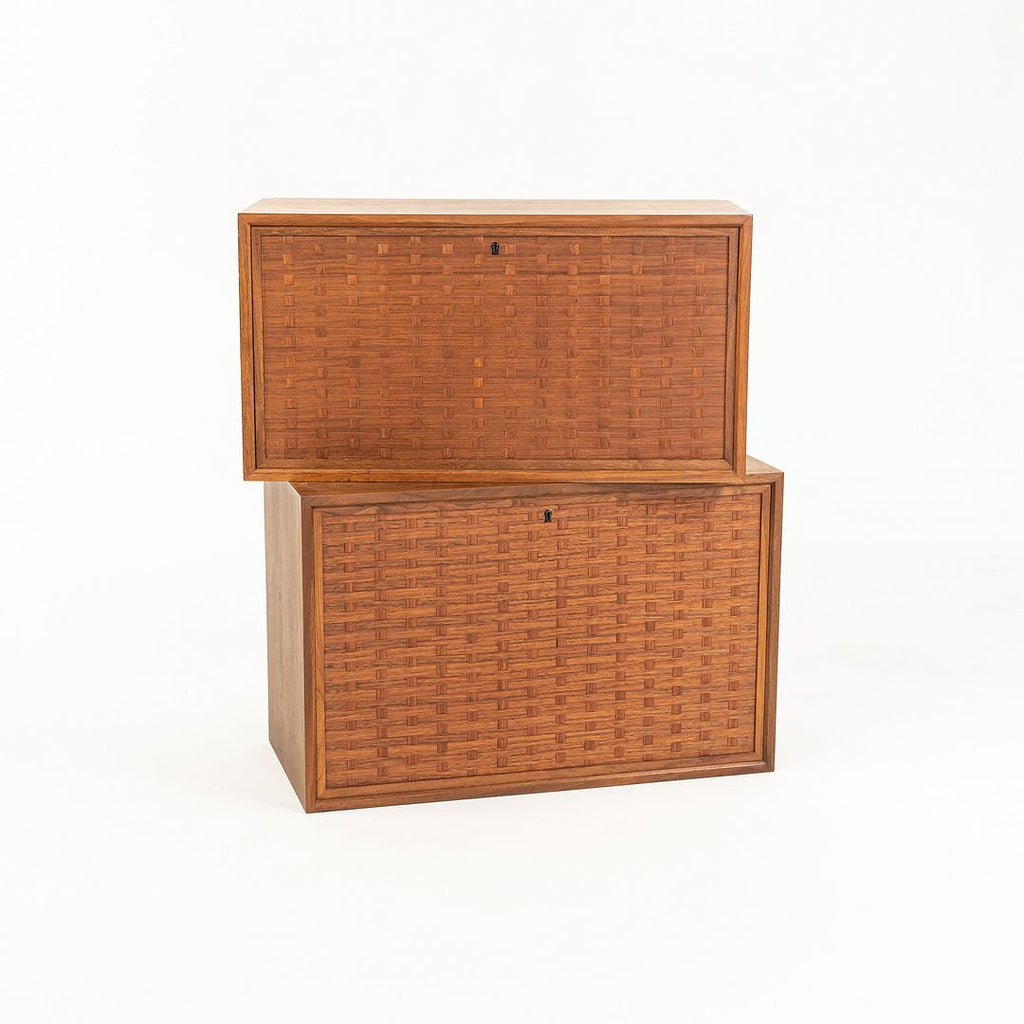 SOLD 1960s Royal System Walnut Basketweave Modular Cabinets by Poul Cadovius 2x Avail