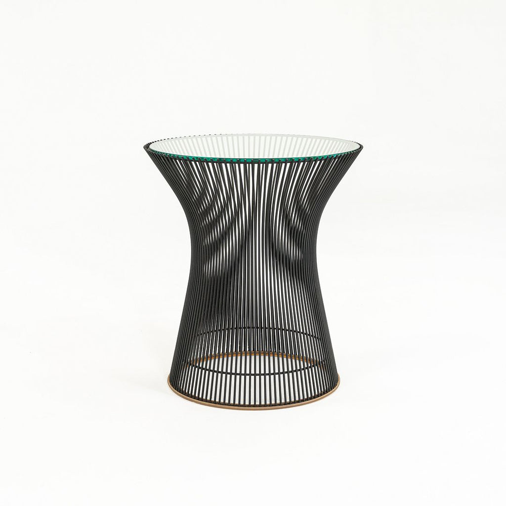 1960s Platner Side Table 3710T by Warren Platner for Knoll in Bronzed-Steel with Glass 2x Available