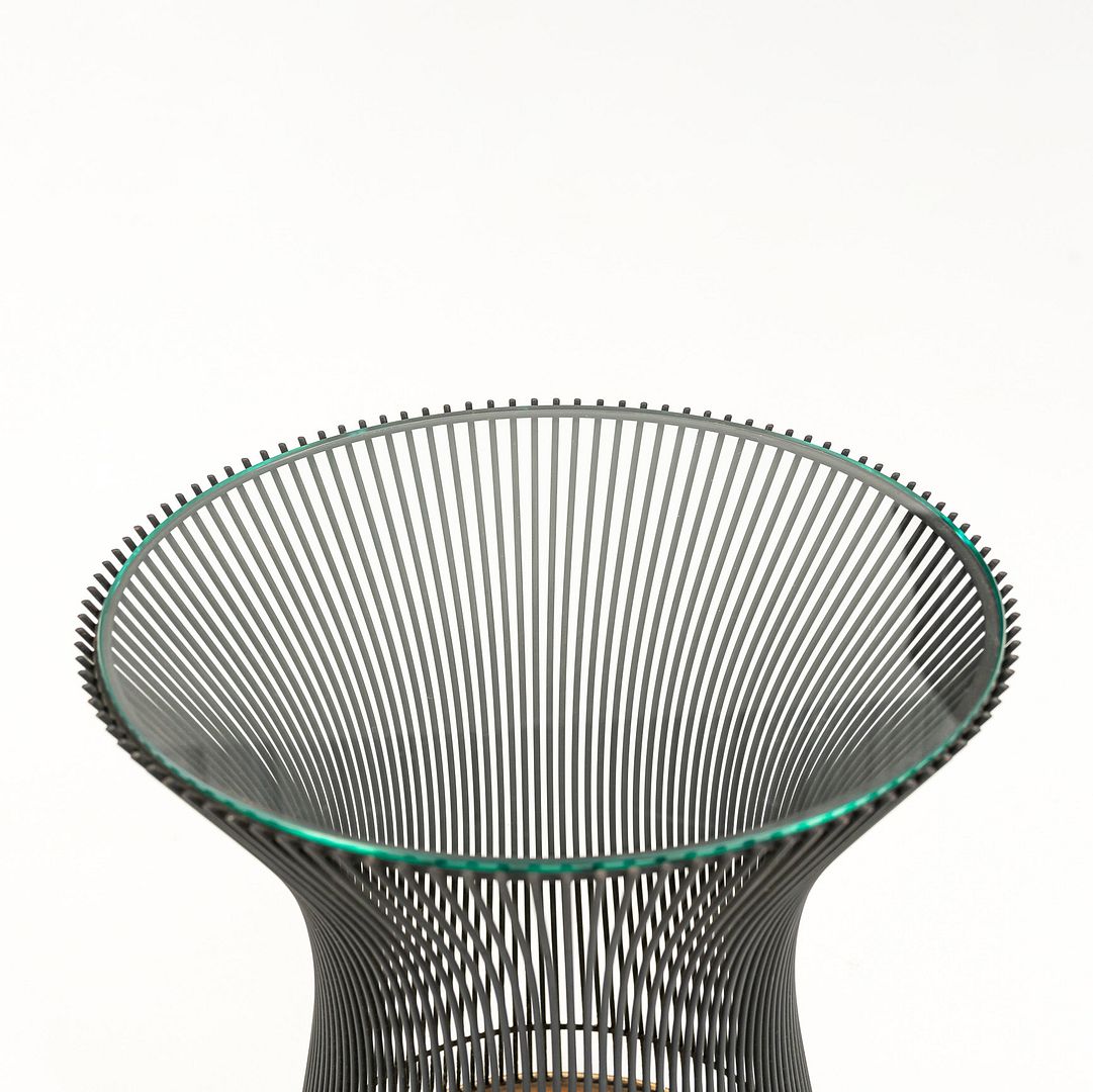 1960s Platner Side Table 3710T by Warren Platner for Knoll in Bronzed-Steel with Glass 2x Available