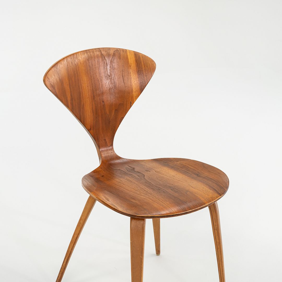 1950s Side Chair by Norman Cherner for Plycraft in Walnut Plywood Made in USA