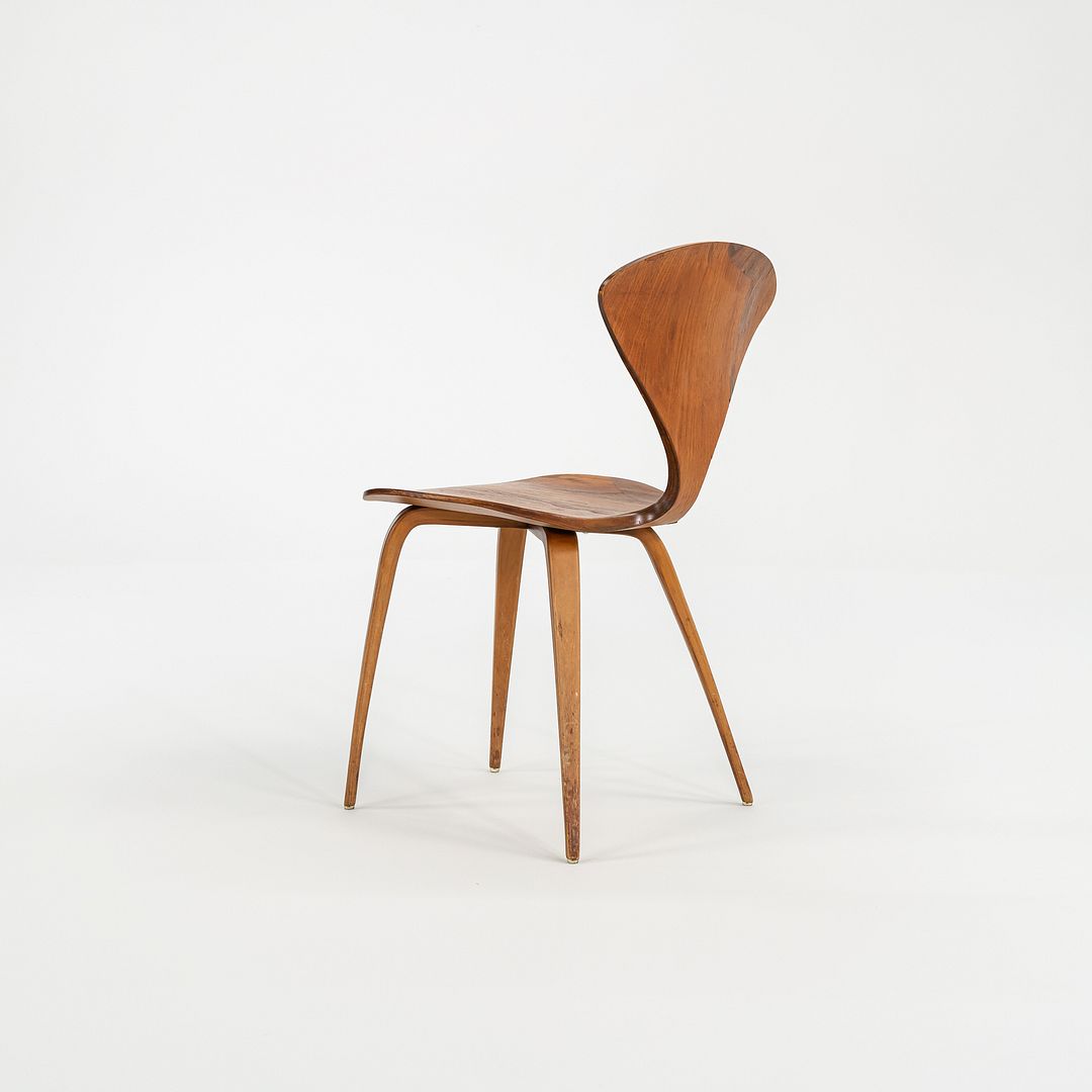 1950s Side Chair by Norman Cherner for Plycraft in Walnut Plywood Made in USA