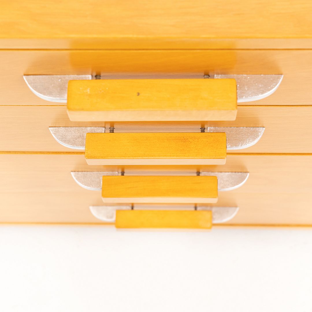 1939 Flexible Home Arrangements 4-Drawer Dresser Cabinet by Eliel Saarinen, J. Robert Swanson, Pipsan Saarinen Swanson for Johnson Furniture Co. in Birch