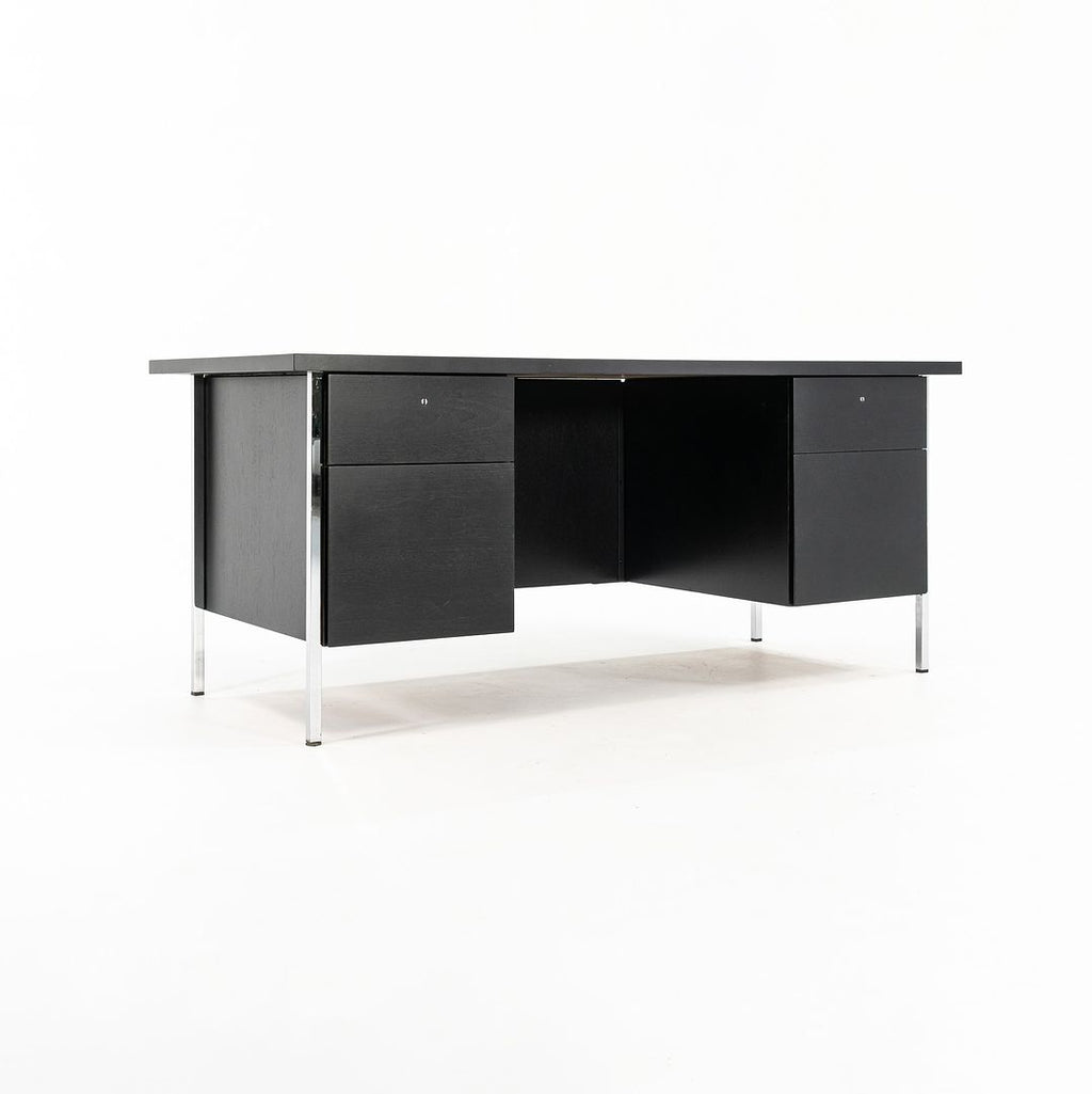 1960s Model 1503 by Florence Knoll Desk in Ebonized Wood and Chrome
