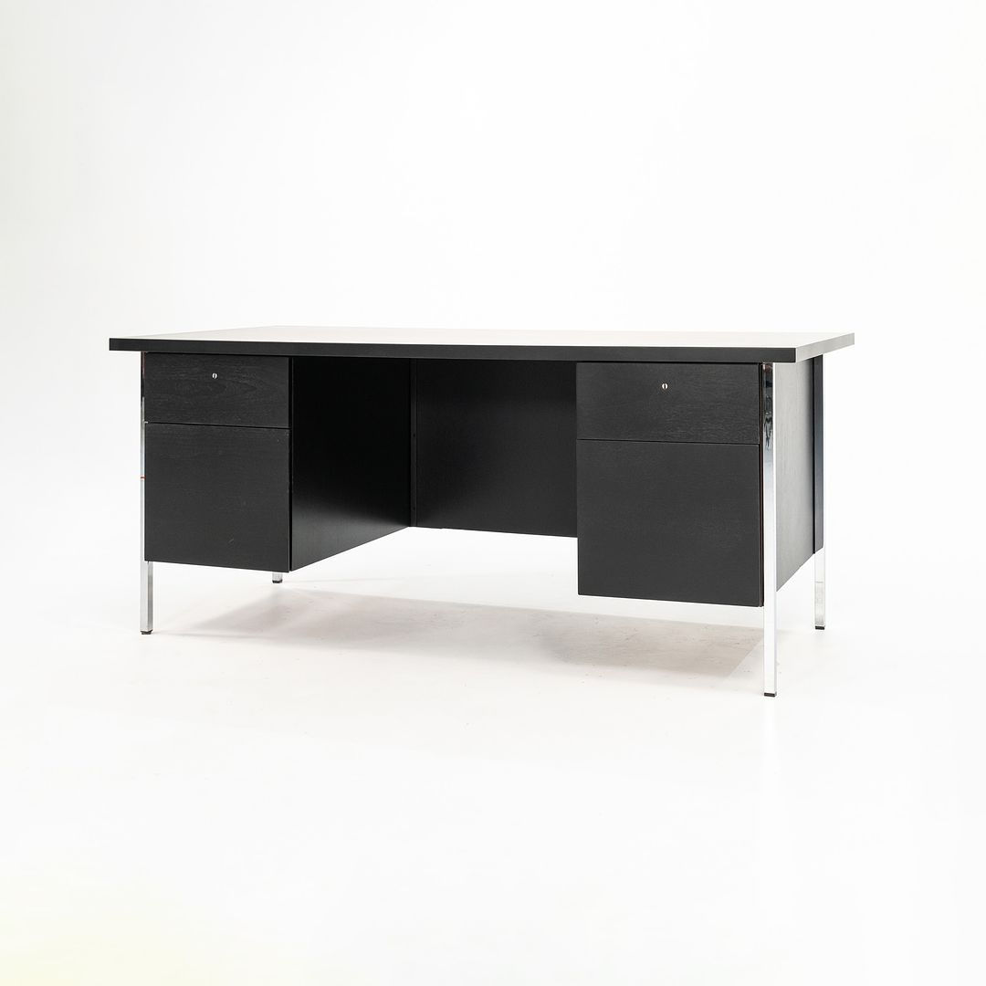 1960s Model 1503 by Florence Knoll Desk in Ebonized Wood and Chrome