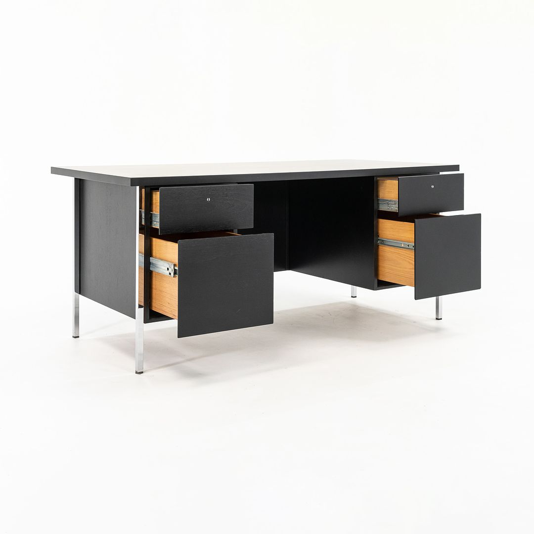 1960s Model 1503 by Florence Knoll Desk in Ebonized Wood and Chrome