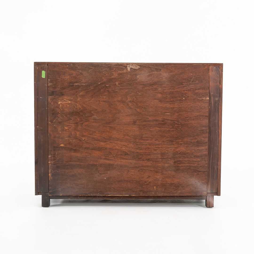 1940s 4140 3-Drawer Chest / Dresser Cabinet by Gilbert Rohde for Herman Miller in Ebonized Wood with Leatherette Front