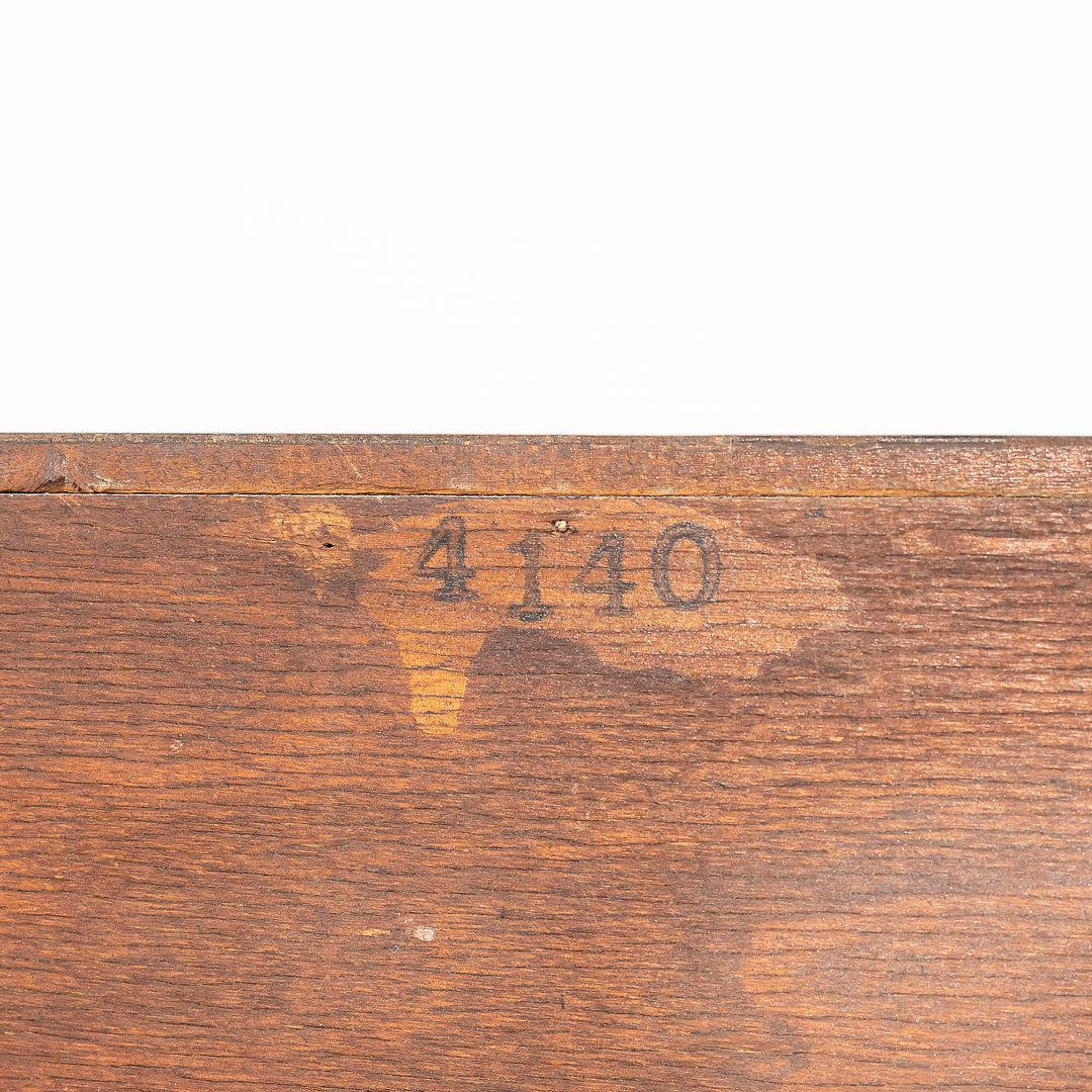 1940s 4140 3-Drawer Chest / Dresser Cabinet by Gilbert Rohde for Herman Miller in Ebonized Wood with Leatherette Front