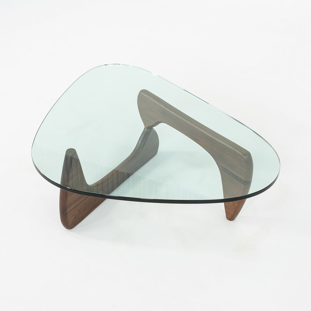SOLD 2010s Isamu Noguchi for Herman Miller IN-50 Coffee Table in Walnut w/ Glass Top