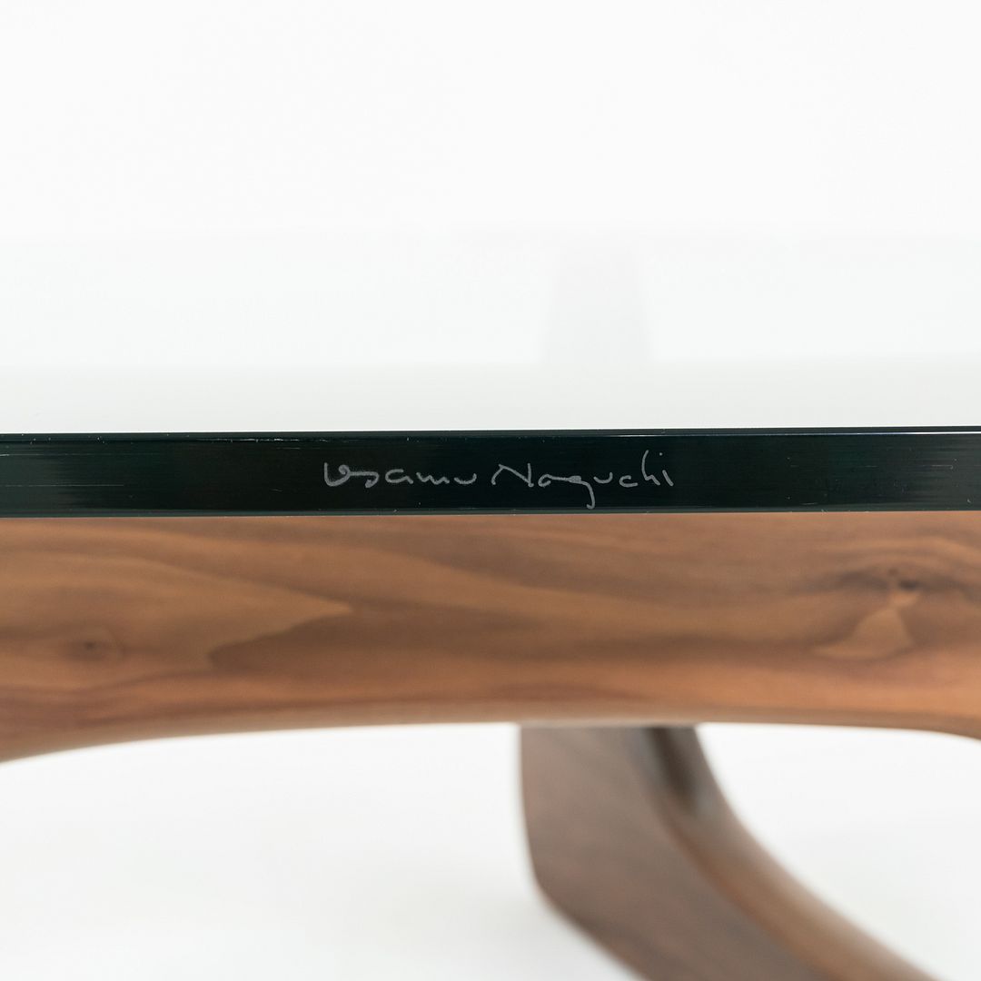 SOLD 2010s Isamu Noguchi for Herman Miller IN-50 Coffee Table in Walnut w/ Glass Top