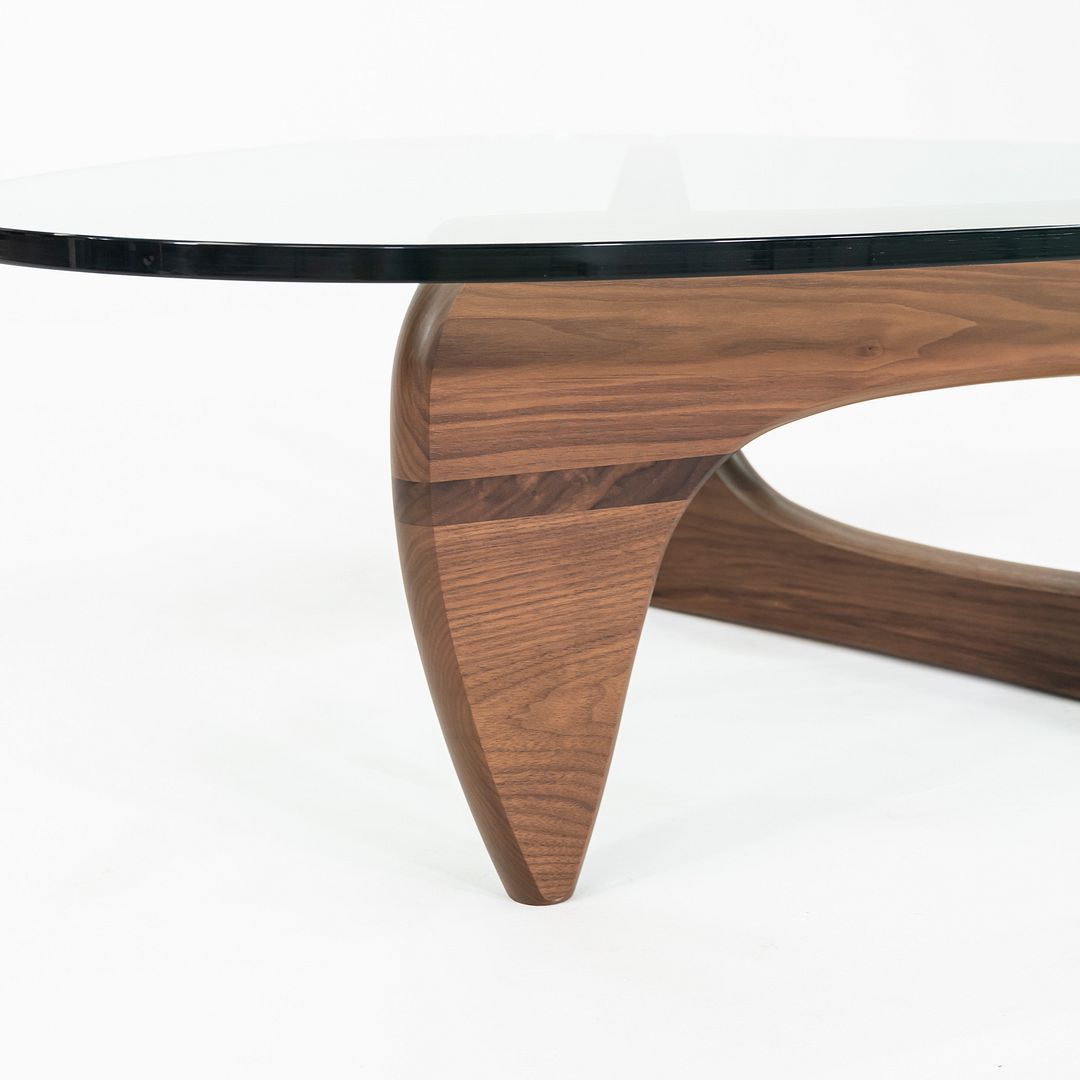SOLD 2010s Isamu Noguchi for Herman Miller IN-50 Coffee Table in Walnut w/ Glass Top