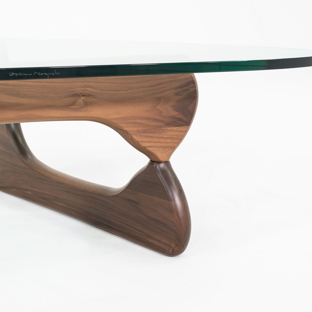 SOLD 2010s Isamu Noguchi for Herman Miller IN-50 Coffee Table in Walnut w/ Glass Top
