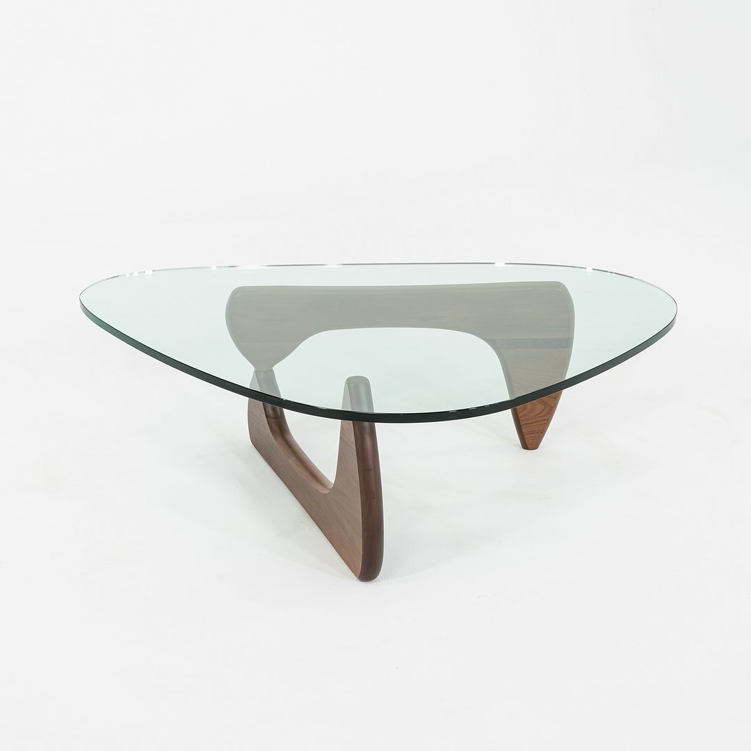 SOLD 2010s Isamu Noguchi for Herman Miller IN-50 Coffee Table in Walnut w/ Glass Top