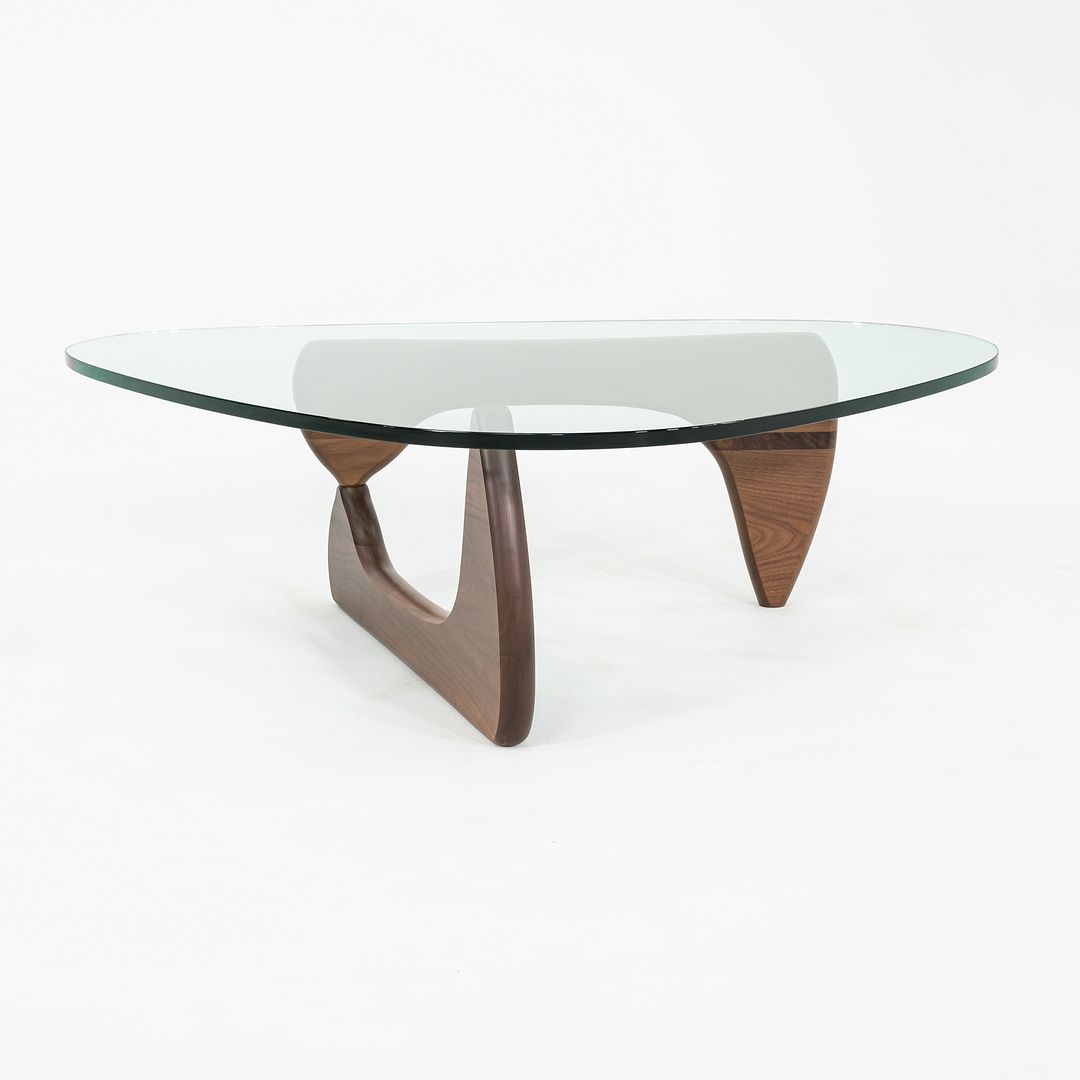 SOLD 2010s Isamu Noguchi for Herman Miller IN-50 Coffee Table in Walnut w/ Glass Top