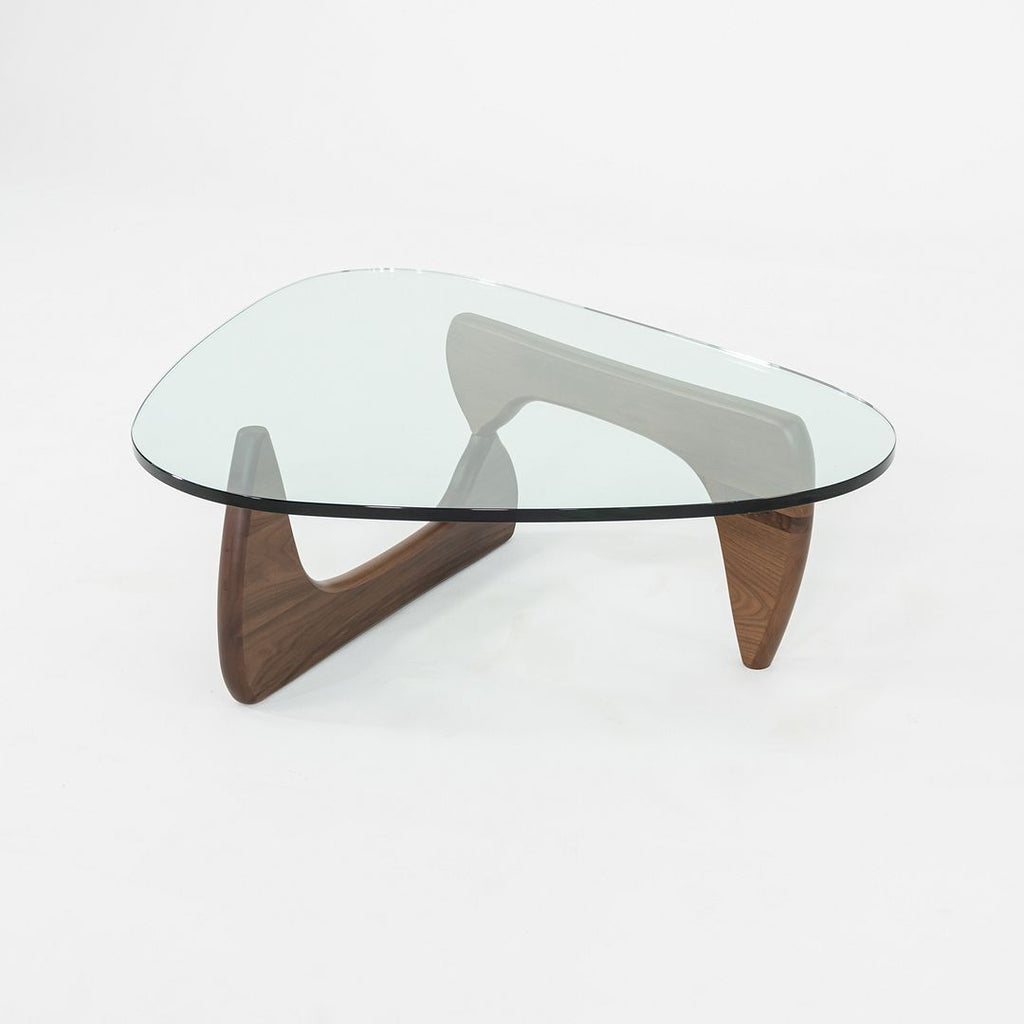 SOLD 2010s Isamu Noguchi for Herman Miller IN-50 Coffee Table in Walnut w/ Glass Top
