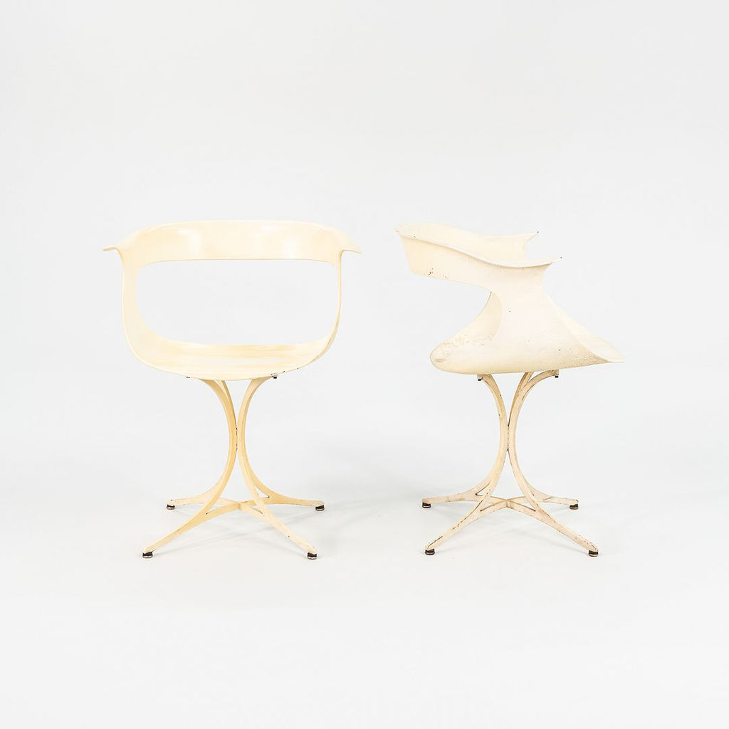 1950s Pair of Lotus Chairs, Model 115-LF by Estelle and Erwine Laverne for Laverne Originals in White