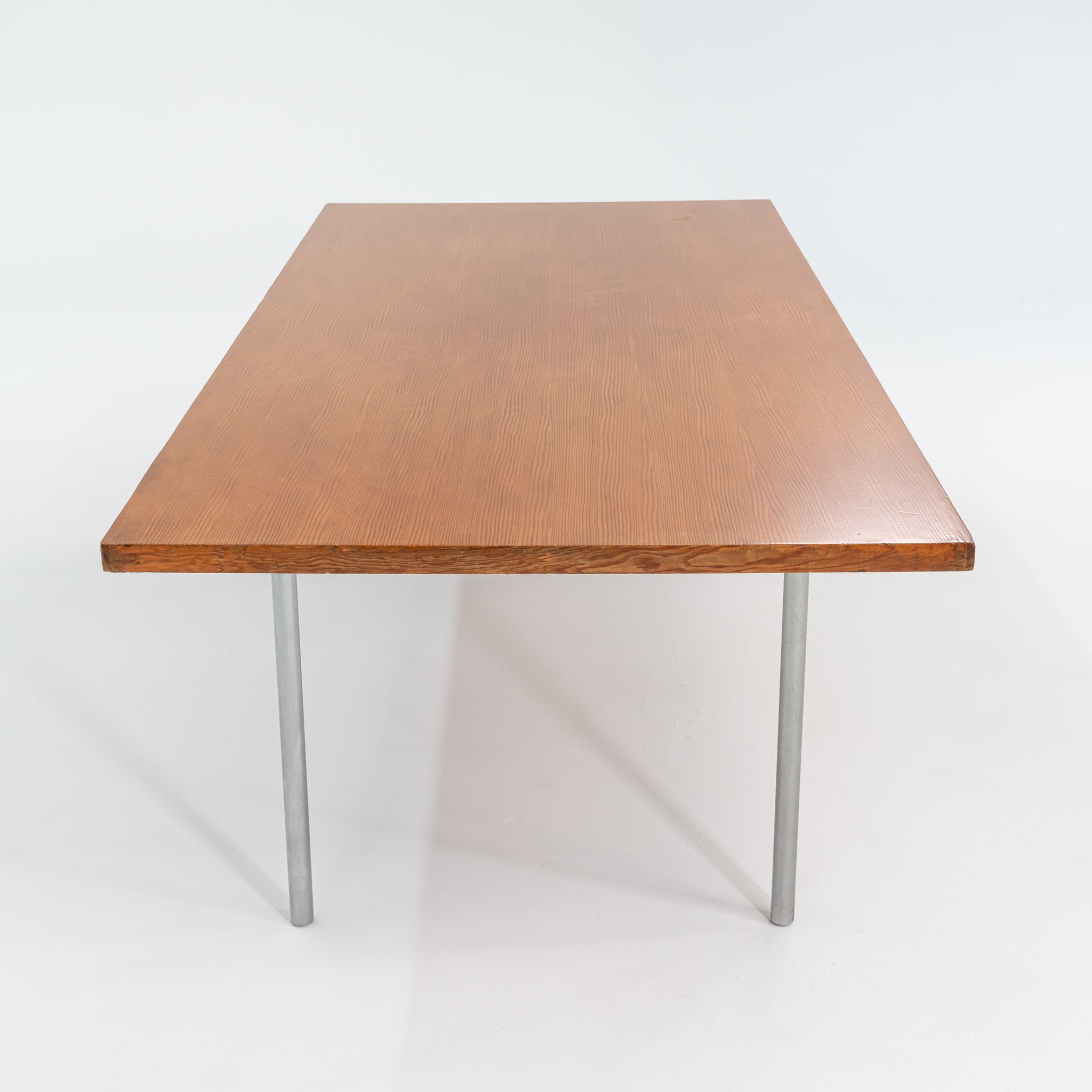 1960s PK-41 Rectangular Dining Table by Poul Kjaerholm for E. Kold Christensen in Oregon Pine and Chromed Steel #1