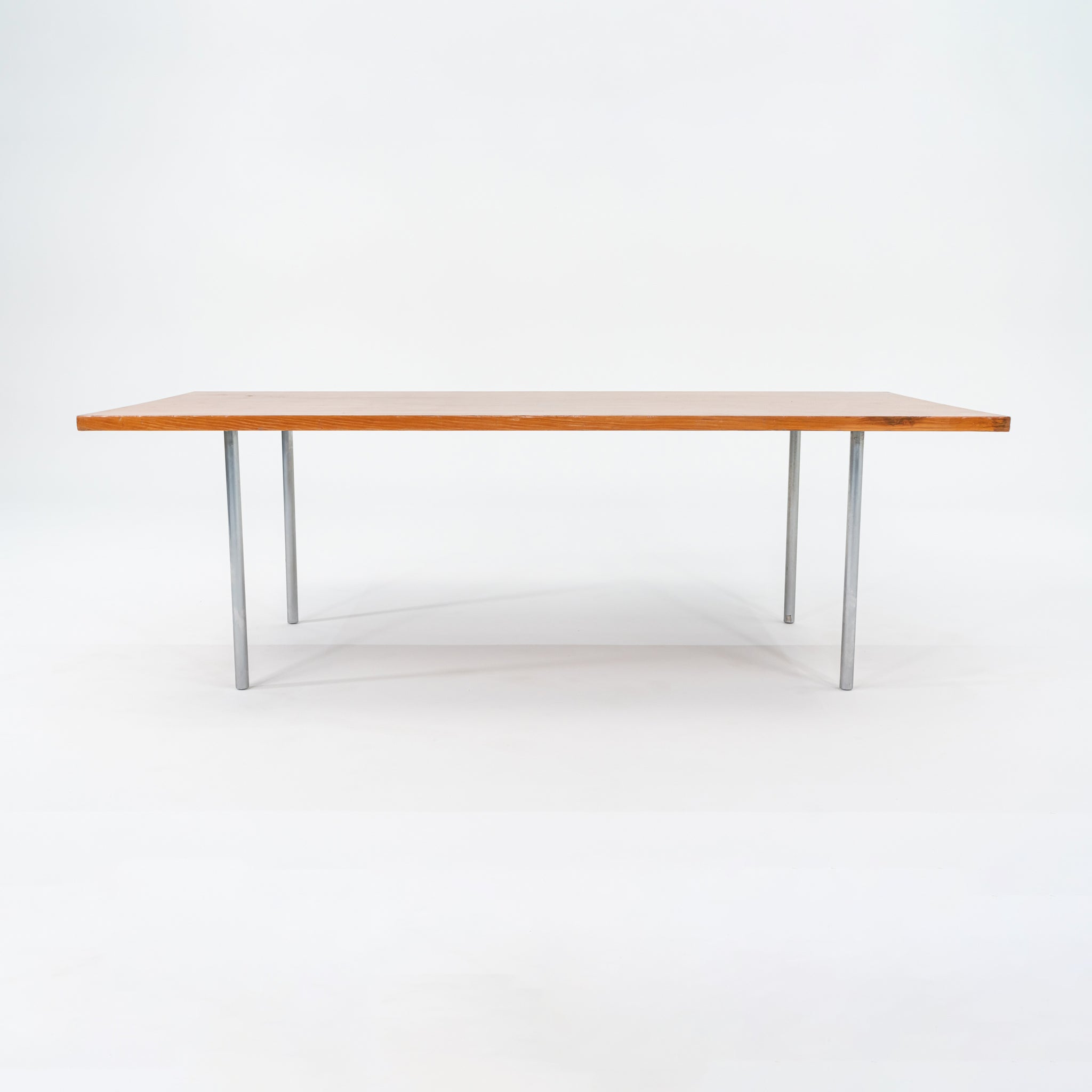 1960s PK-41 Rectangular Dining Table by Poul Kjaerholm for E. Kold Christensen in Oregon Pine and Chromed Steel #1