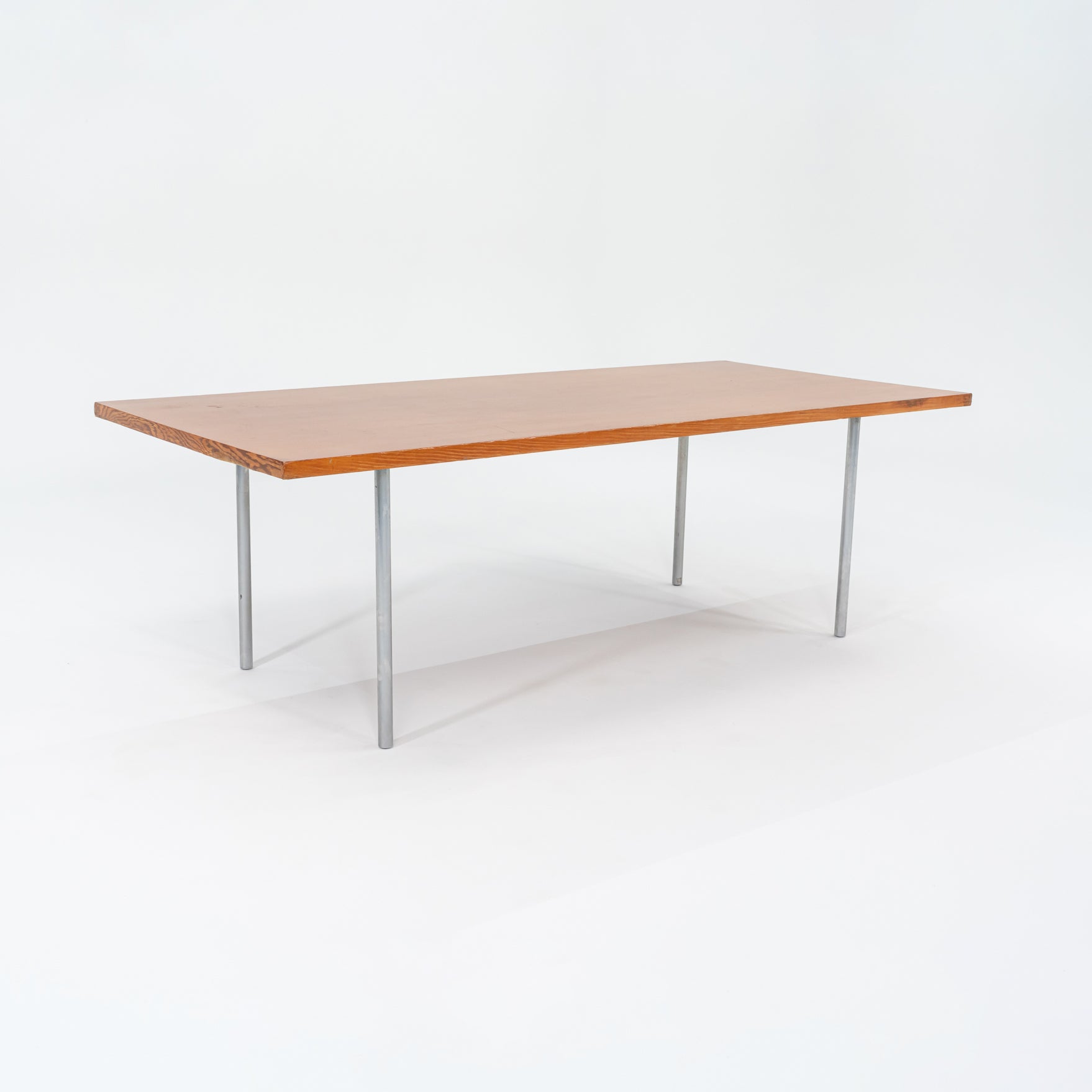 1960s PK-41 Rectangular Dining Table by Poul Kjaerholm for E. Kold Christensen in Oregon Pine and Chromed Steel #1