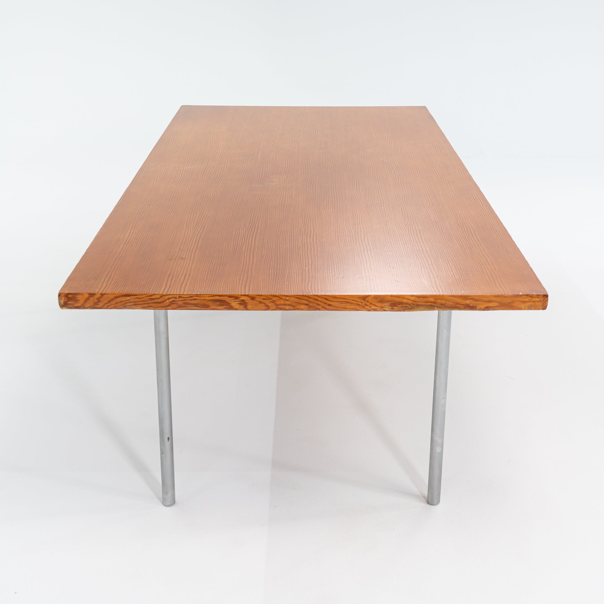 1960s PK-41 Rectangular Dining Table by Poul Kjaerholm for E. Kold Christensen in Oregon Pine and Chromed Steel #1
