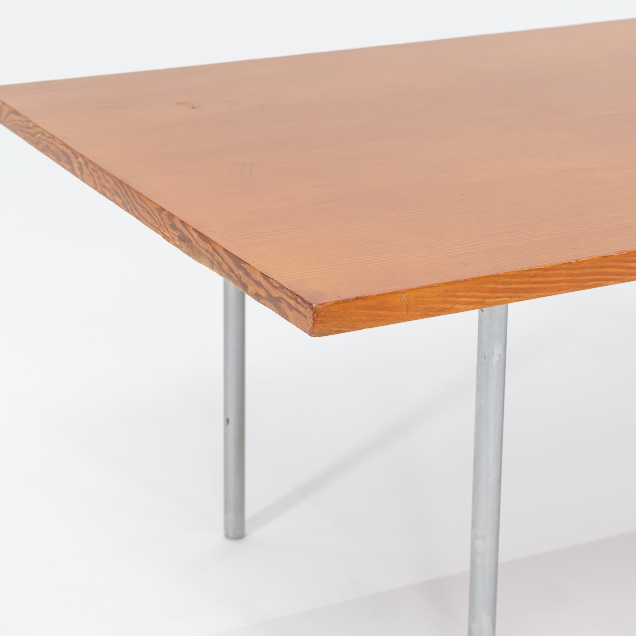 1960s PK-41 Rectangular Dining Table by Poul Kjaerholm for E. Kold Christensen in Oregon Pine and Chromed Steel #1