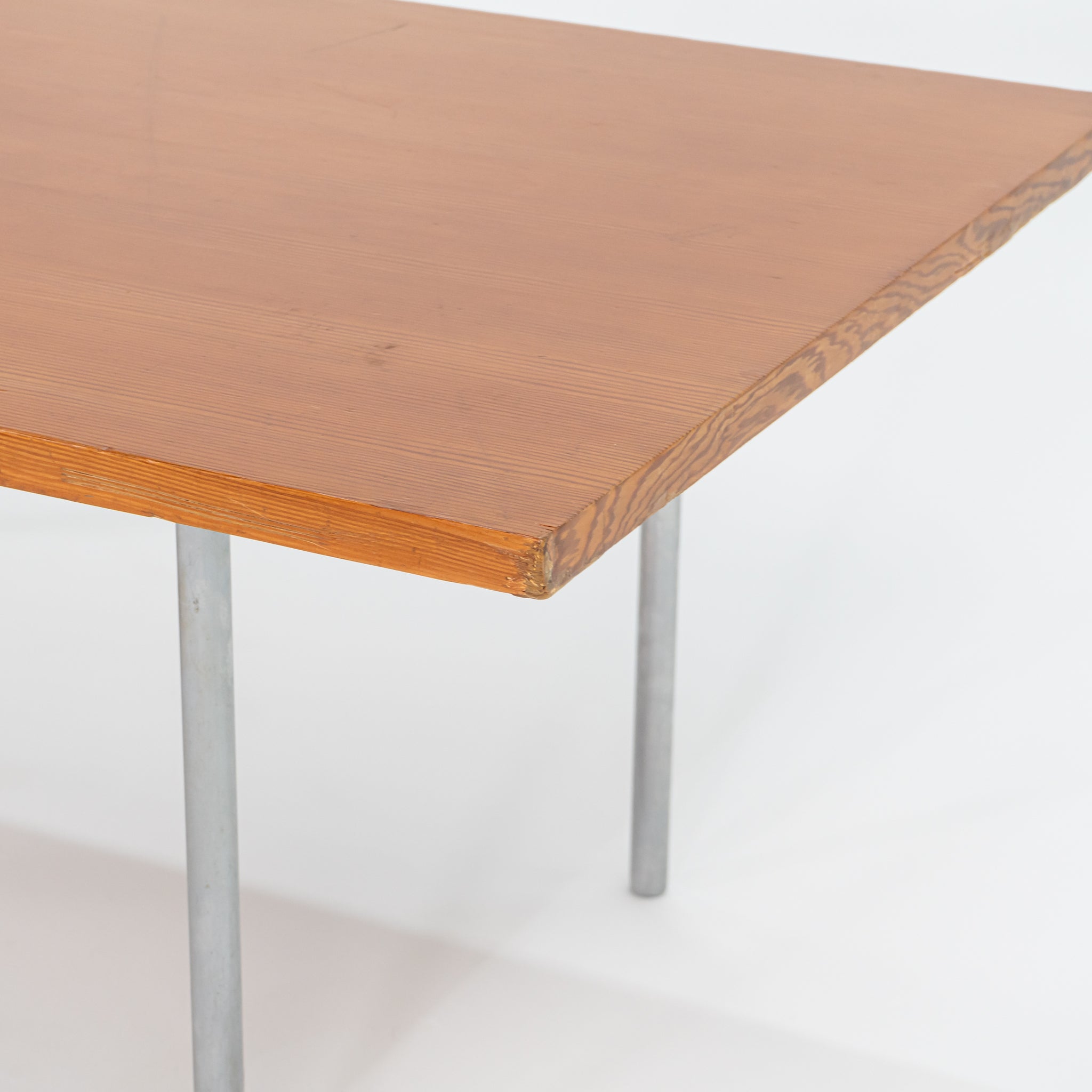 1960s PK-41 Rectangular Dining Table by Poul Kjaerholm for E. Kold Christensen in Oregon Pine and Chromed Steel #1