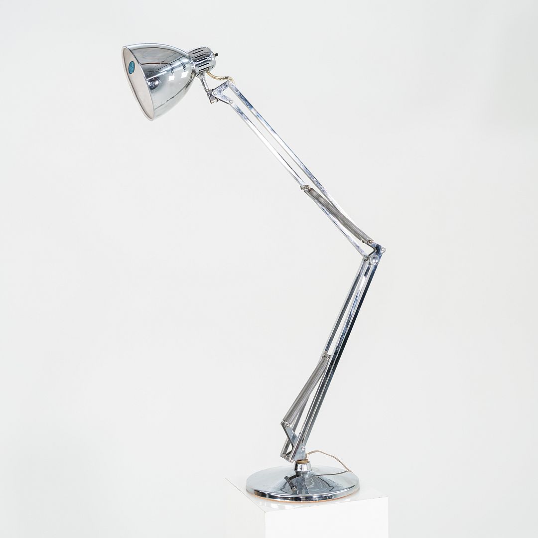 SOLD 1980s Luxo ASA Norwegian Chrome Table Lamp with Weighted Base by Jac Jacobsen