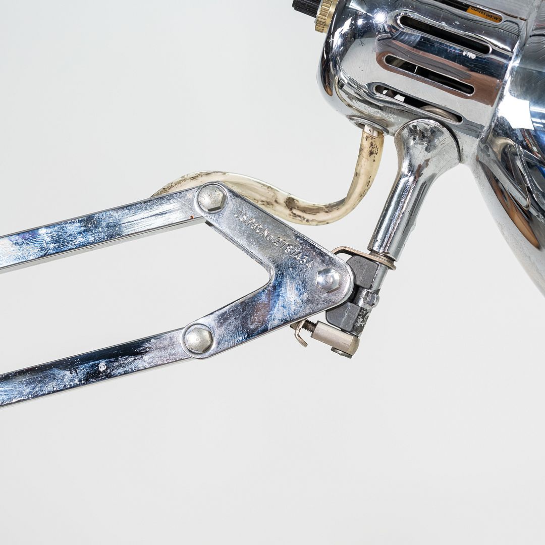 SOLD 1980s Luxo ASA Norwegian Chrome Table Lamp with Weighted Base by Jac Jacobsen