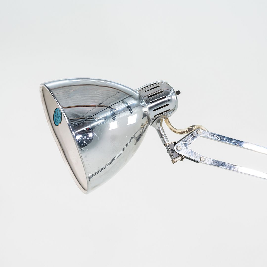 SOLD 1980s Luxo ASA Norwegian Chrome Table Lamp with Weighted Base by Jac Jacobsen