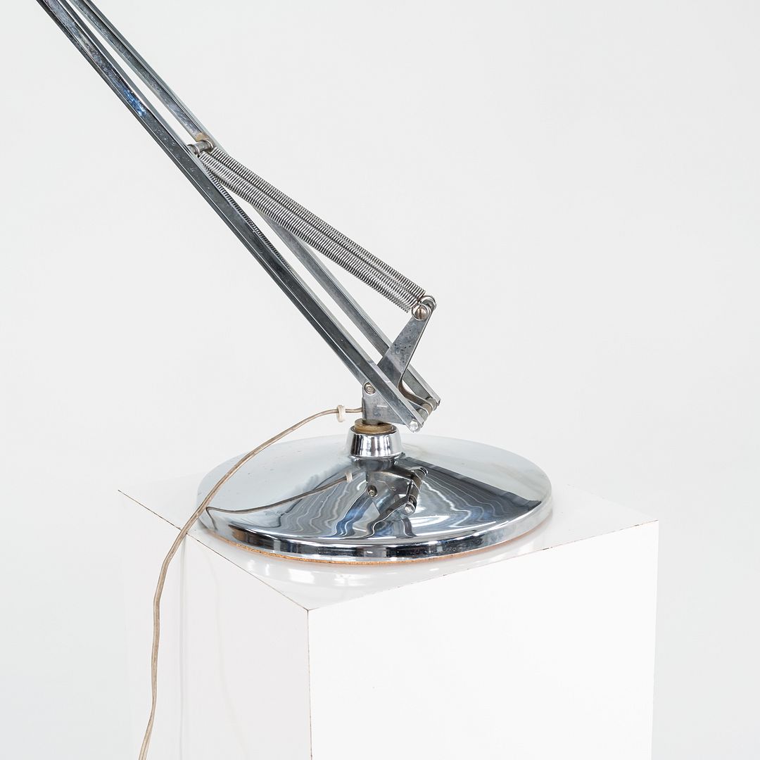 SOLD 1980s Luxo ASA Norwegian Chrome Table Lamp with Weighted Base by Jac Jacobsen