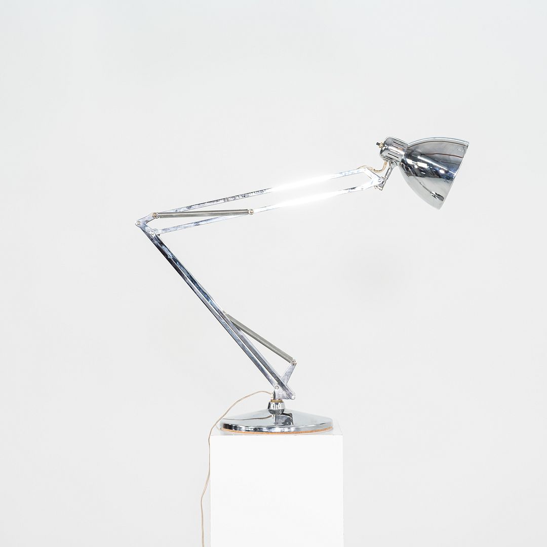 SOLD 1980s Luxo ASA Norwegian Chrome Table Lamp with Weighted Base by Jac Jacobsen