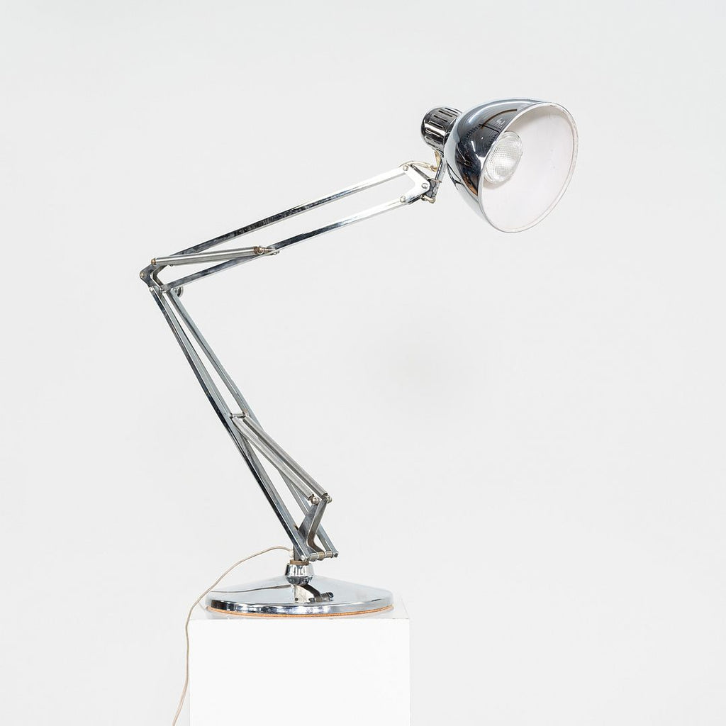 SOLD 1980s Luxo ASA Norwegian Chrome Table Lamp with Weighted Base by Jac Jacobsen