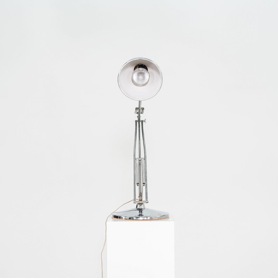 SOLD 1980s Luxo ASA Norwegian Chrome Table Lamp with Weighted Base by Jac Jacobsen