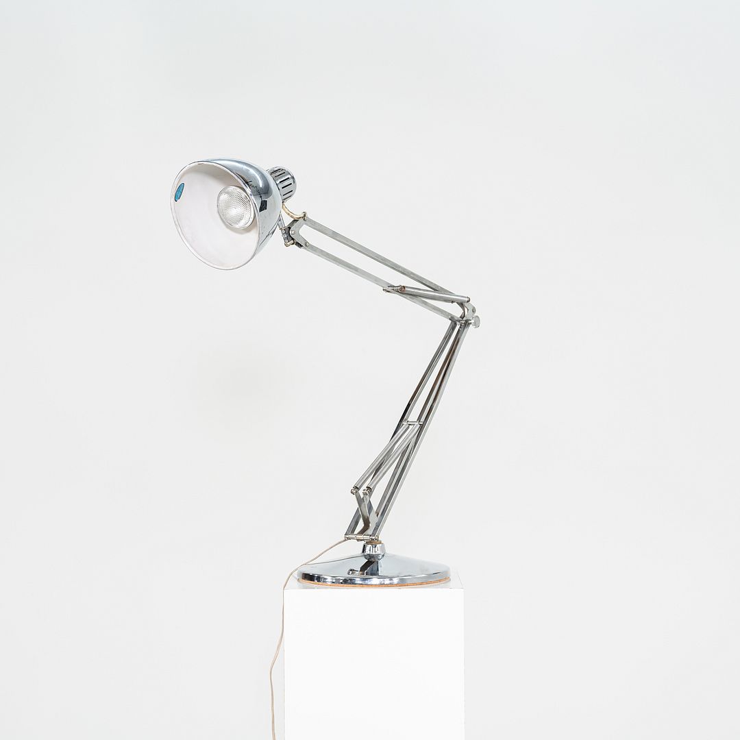 SOLD 1980s Luxo ASA Norwegian Chrome Table Lamp with Weighted Base by Jac Jacobsen