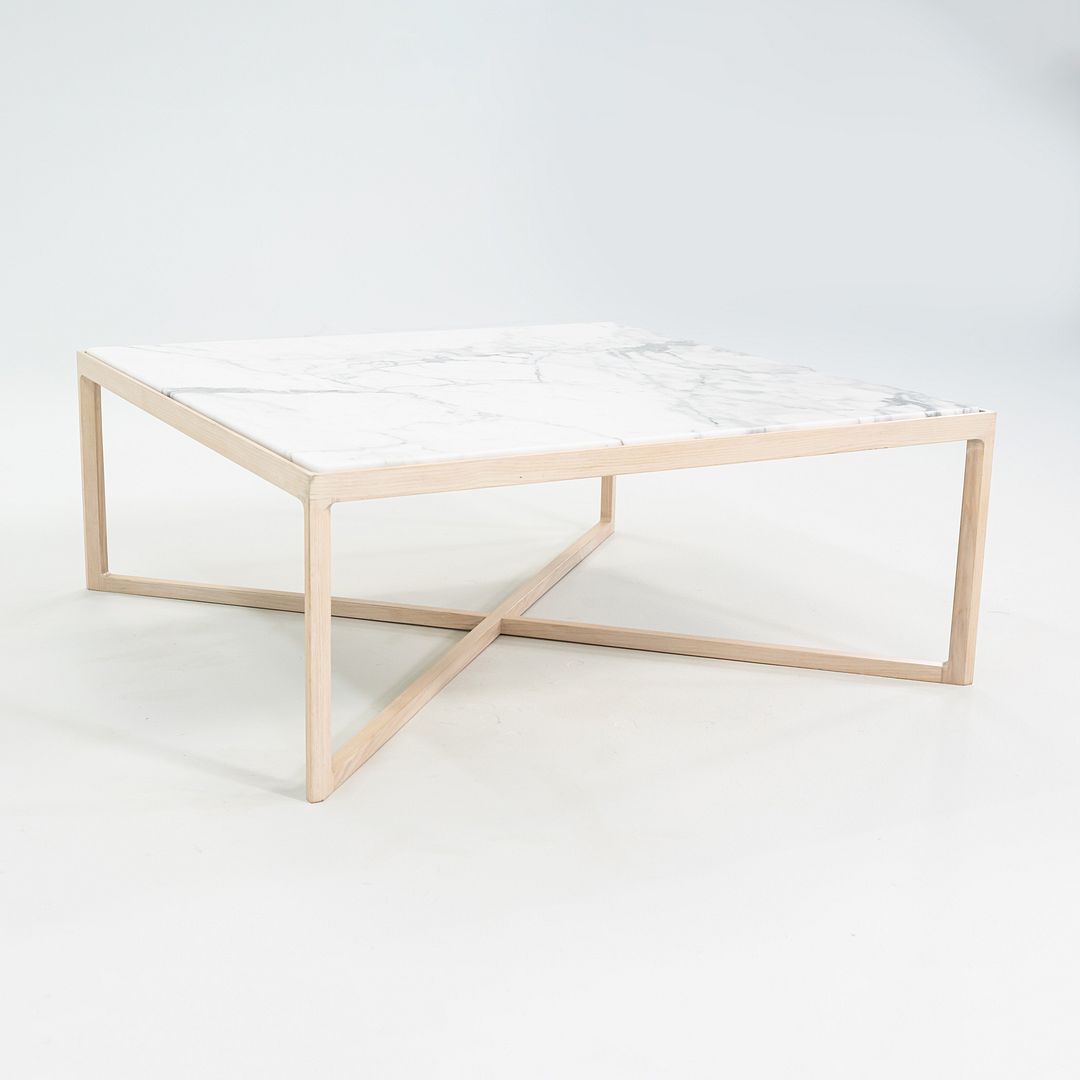 2022 Knoll Krusin Coffee Table by Marc Krusin in Natural Oak & Arabescato Marble