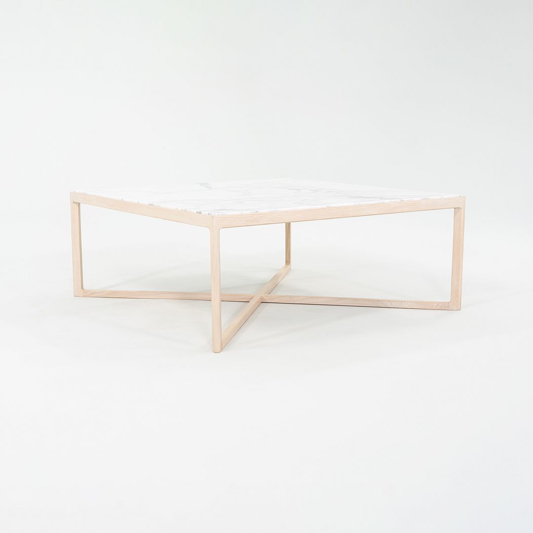 2022 Knoll Krusin Coffee Table by Marc Krusin in Natural Oak & Arabescato Marble
