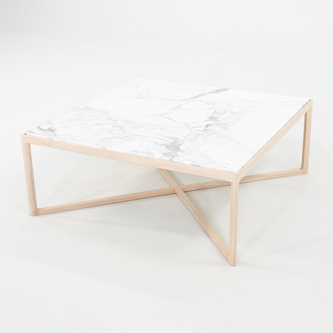2022 Knoll Krusin Coffee Table by Marc Krusin in Natural Oak & Arabescato Marble
