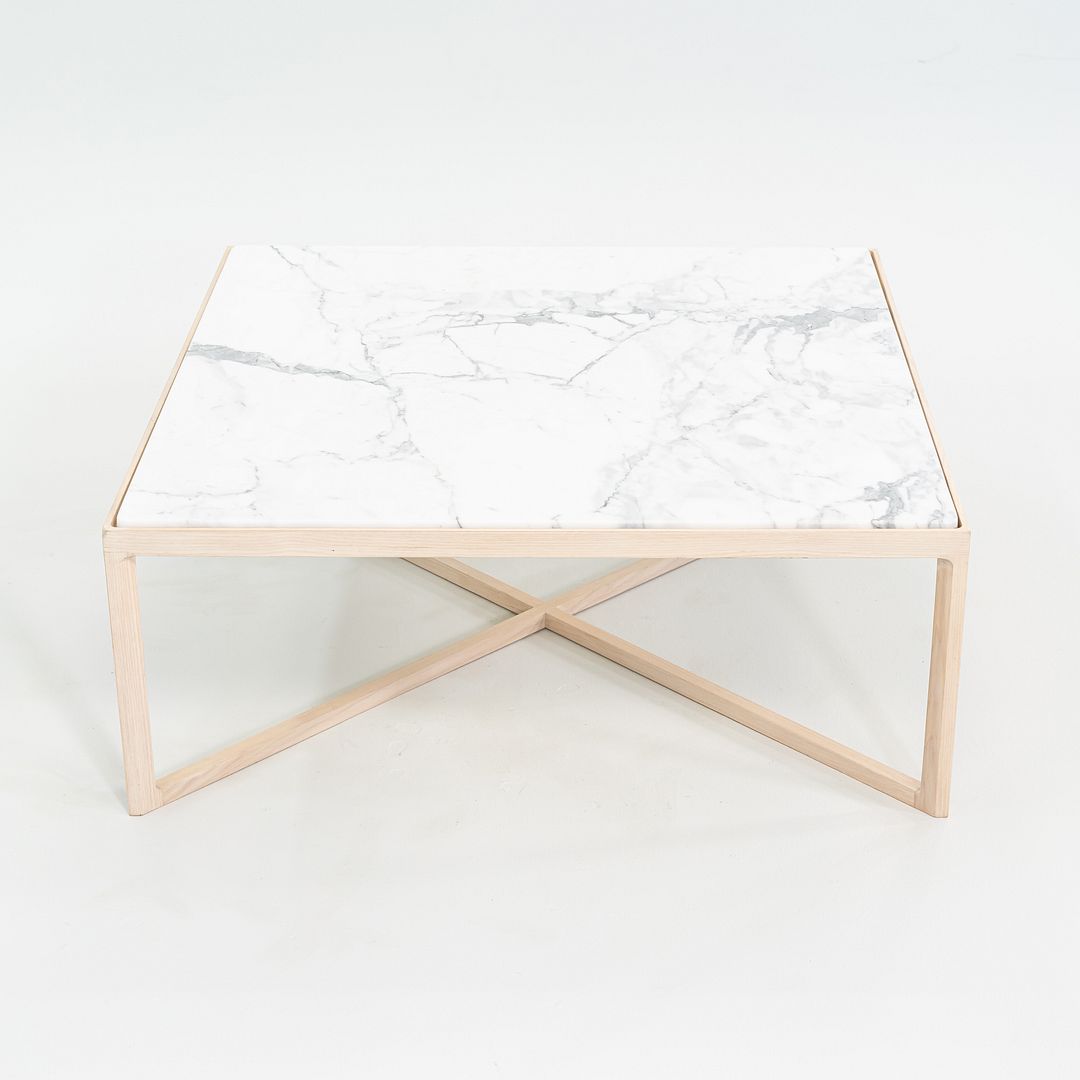 2022 Knoll Krusin Coffee Table by Marc Krusin in Natural Oak & Arabescato Marble
