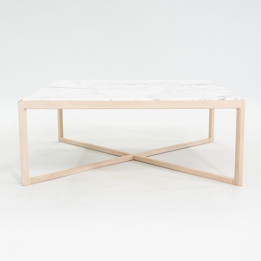 2022 Knoll Krusin Coffee Table by Marc Krusin in Natural Oak & Arabescato Marble