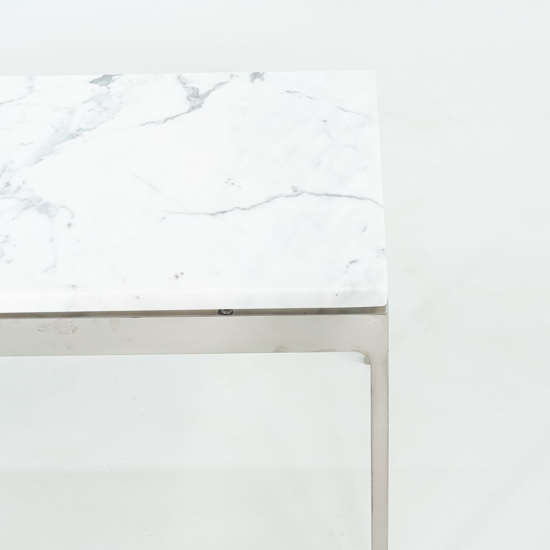 1980s Coffee Table, Model TA.35.36.72 by Nicos Zographos for Zographos Designs in Stainless and White Marble