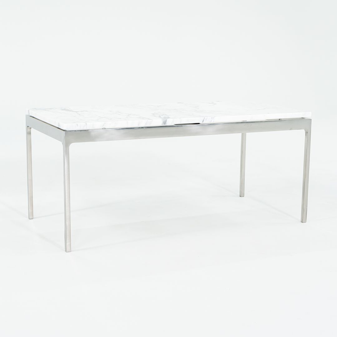 1980s Coffee Table, Model TA.35.36.72 by Nicos Zographos for Zographos Designs in Stainless and White Marble