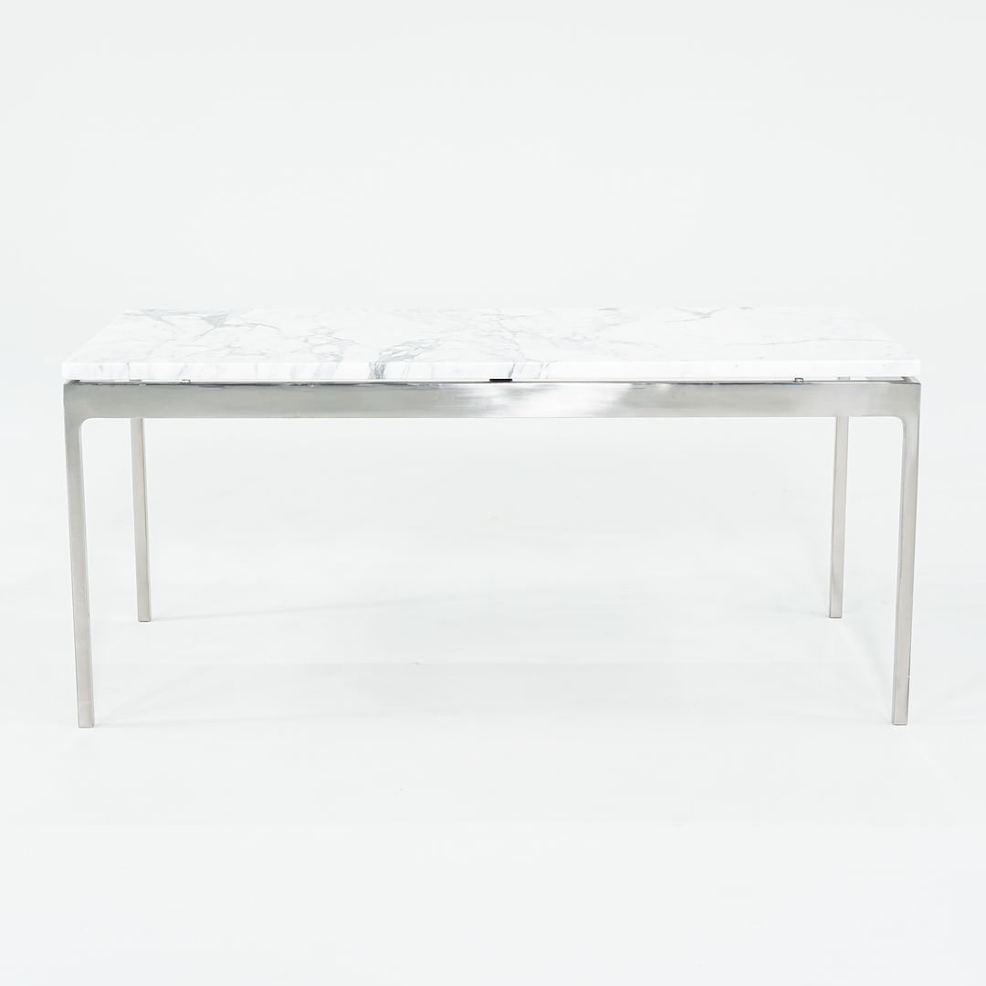 1980s Coffee Table, Model TA.35.36.72 by Nicos Zographos for Zographos Designs in Stainless and White Marble