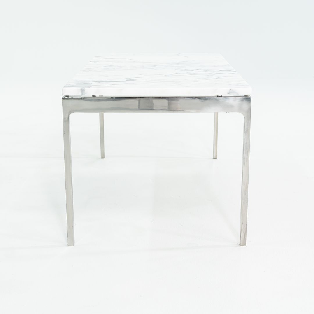 1980s Coffee Table, Model TA.35.36.72 by Nicos Zographos for Zographos Designs in Stainless and White Marble