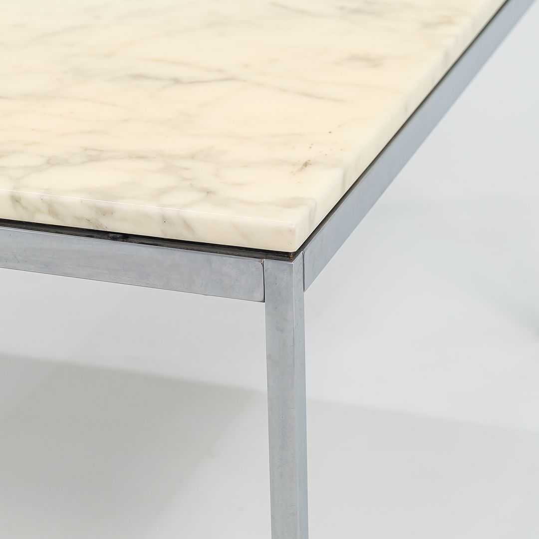 2000 Florence Knoll Coffee Table, Model 2518MC in Marble with Chrome Legs