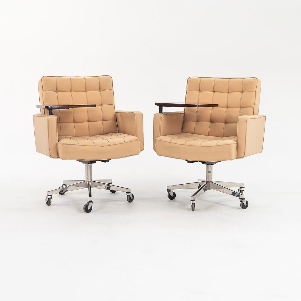1979 Cafiero Desk Chair with Tablet, Model 187 by Vincent Cafiero for Knoll in Tan Fabric 8x Available