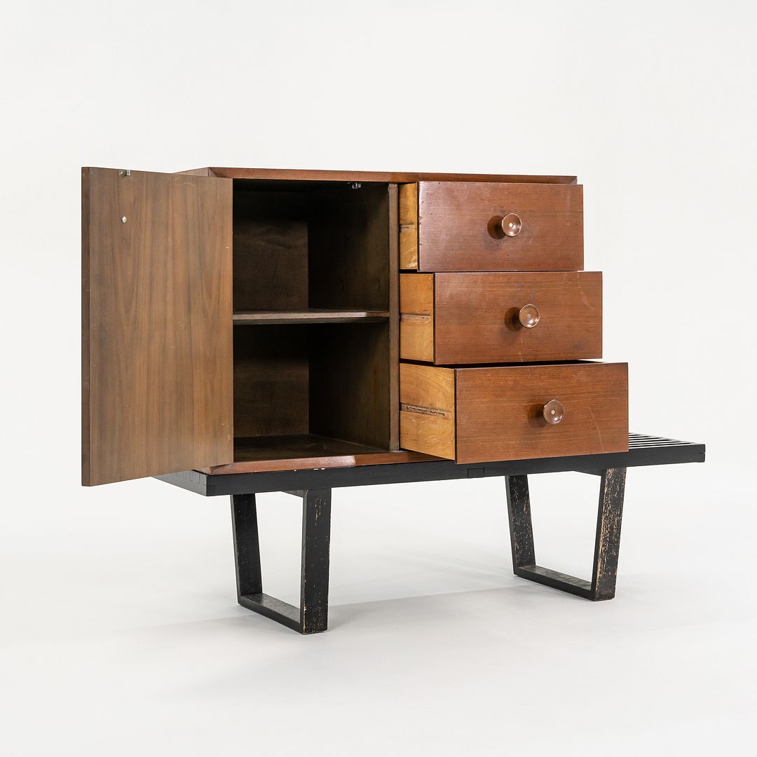 SOLD 1950s Basic Cabinet Series, Model 4602 by George Nelson for Herman Miller in Walnut (Bench Not Included)