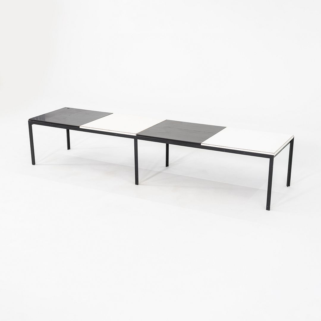 SOLD 1950s Florence Knoll Model 332 T Angle Coffee Table / Bench in Steel w/ Laminate