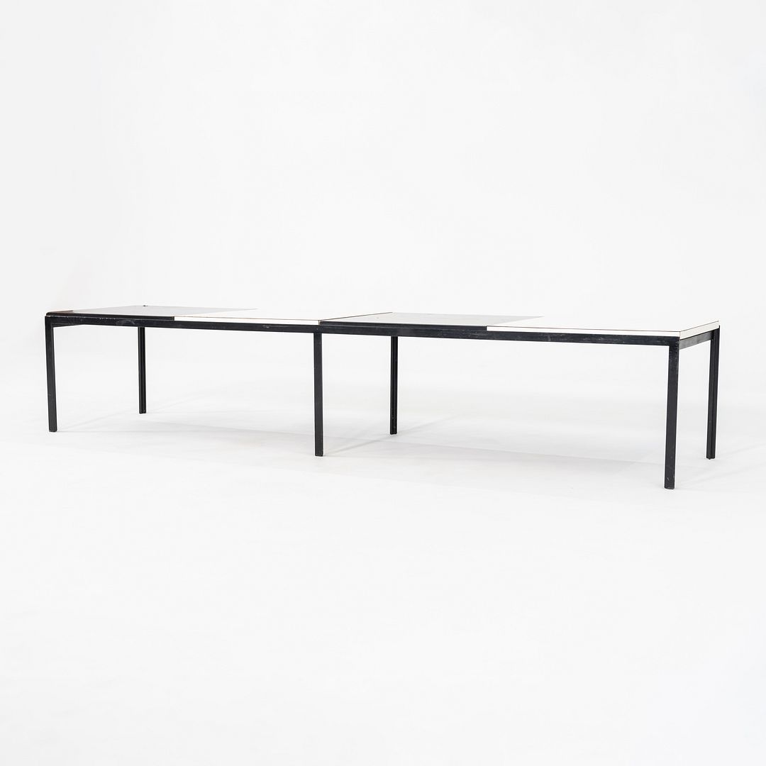 SOLD 1950s Florence Knoll Model 332 T Angle Coffee Table / Bench in Steel w/ Laminate