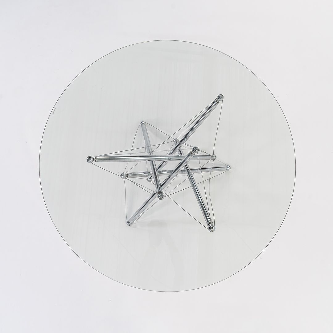 1980s Model 714 Table by Theodore Waddell for Cassina in Chromed Steel and Glass